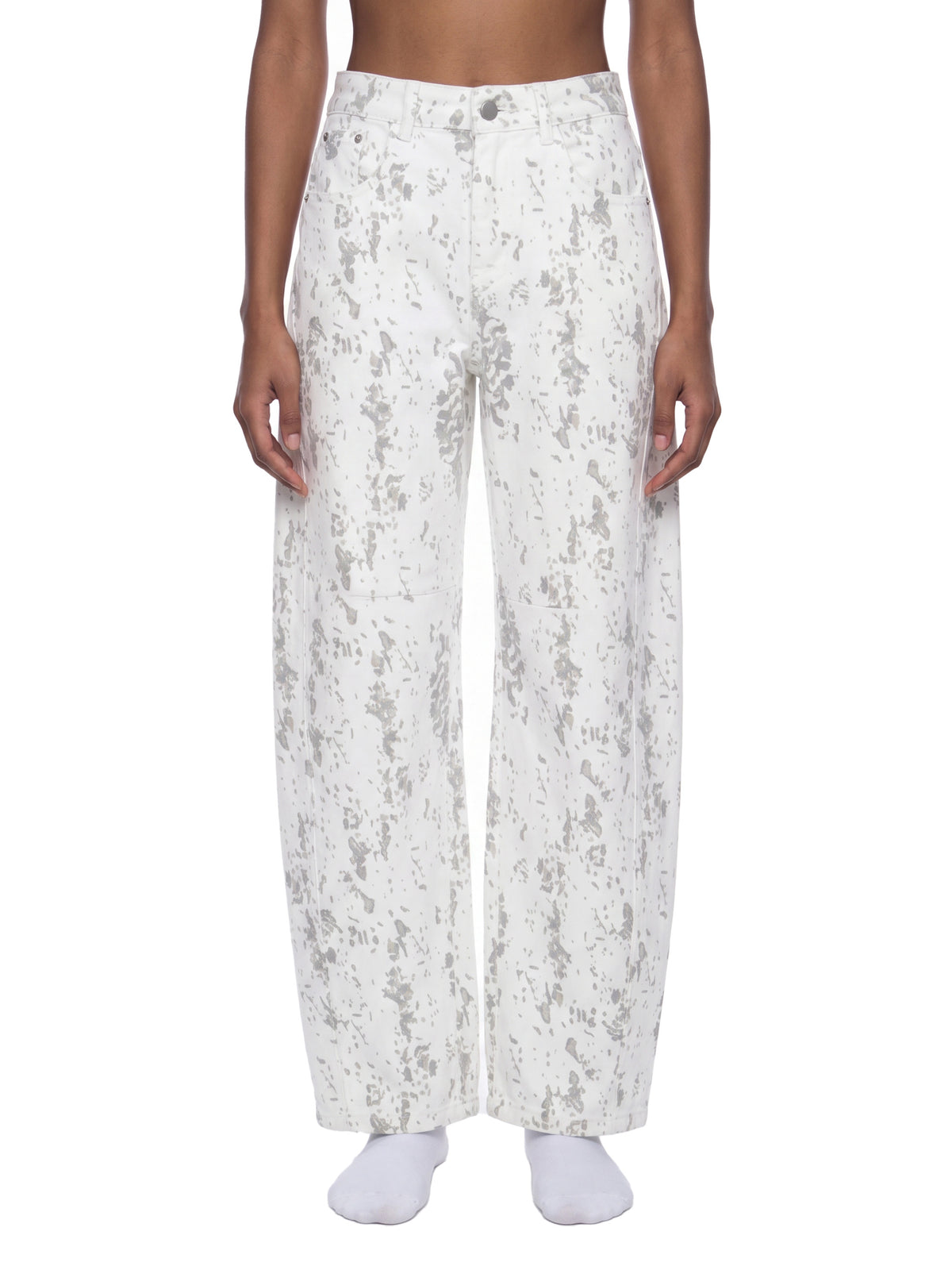 UNISEX Women's Splatter Barrel Leg Jeans
